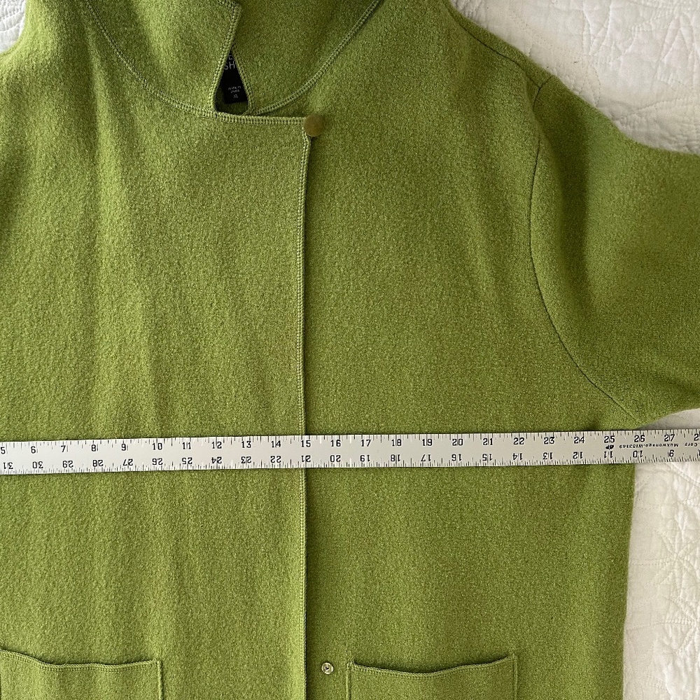 Eileen Fisher Spring Green Boiled Wool Coat: Size XL. - Picture 11 of 13